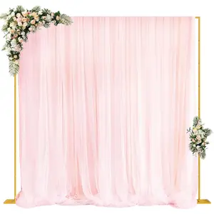 10FT x 10FT Backdrop Stand Heavy Duty with Base,  Portable Adjustable Pipe and Drape Kit, Square Metal Arch Party Frame for Wedding Birthday Parties Banquet Decorations