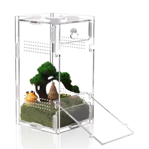 Jumping Spider Enclosure, Small Reptile Terrarium Habitat for Tarantula   Small Reptile (3.3x3.7x7inch)