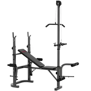 SPORTNOW Multi-Exercise Adjustable Weight Bench With Bench Press Rack