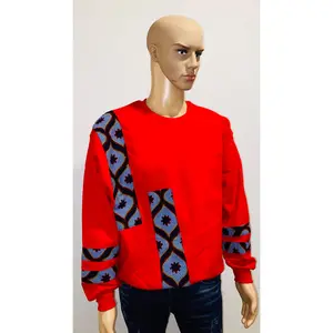 African Print Unisex sweater set Beanie- Red