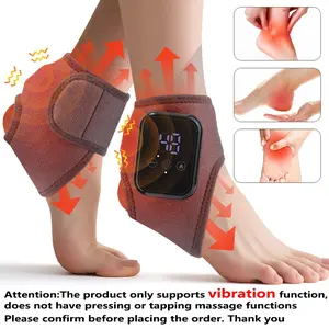 2PCS Ankle Support Device, 3 Heat Settings 48-58°c, 3 Vibration Massage Modes, 15-Minute Timer, Touch Screen Operation, Button Cell Battery