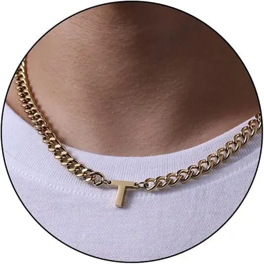 T letter necklace (gold)