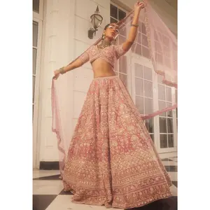 Kundan mauve embroidered lehenga set