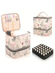 Nail Polish Storage Bag, Portable Manicure Tool Organizer Box, Ideal for Nail Technicians Travel & Nail Set Use, Makeup Storage Bag
