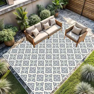 Geometric Pattern Outdoor Picnic Mat, Waterproof & Moisture-proof Carpet, Durable & Easy To Clean Rug for Balcony, Patio & Other Scenes