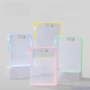 Pastel File Bag, A4 Transparent Zipper Document Pouch, Cute High-Quality Tote for School, Office, Study, Travel, Portable Stationery Organizer, Lightweight Durable Storage Bag