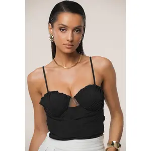 Black Arielle Bustier Top