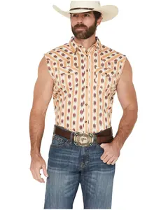 Cody James Men's Men'S Saint Southwestern Stripe Print Sleeveless Snap - Cjsp26w3-Iv