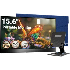 Portable , Ultra Slim 15.6 Inch FHD IPS Laptop Screen Extender with Adjustable Stand, USB C Compatible, Ideal for Travel and Office