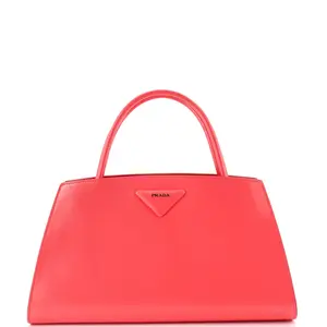 Pre-owned PRADA Leather Top Handle Bags Architectural Top Handle Bag Spazzolato Large by Rebag