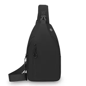 Men Anti Theft Sling Bag with USB Charging Port Lightweight Crossbody Chest Bag for Travel Work Daily Use