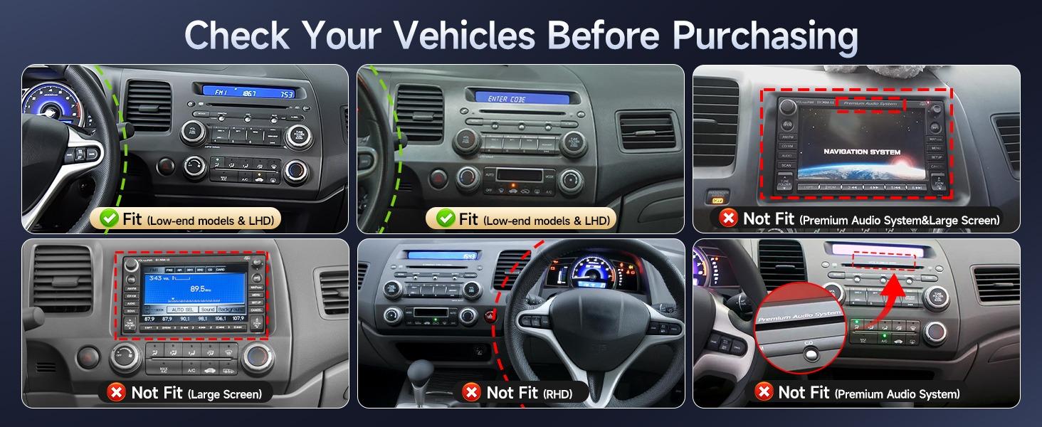 Fast Boot Linux Radio for Honda Civic 2006 2007 2008 2009 2010 2011 | 10.1" IPS Touchscreen for Civic Radio with Wireless Carplay/Android Auto/Bluetooth/FM/Mirrorlink/SWC/Camera/MIC