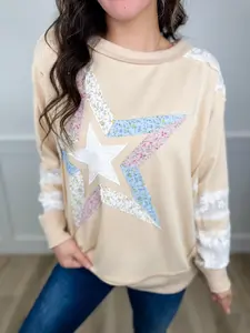 White Birch Oh Hey There Cotton Blend Long Sleeve Oat Top