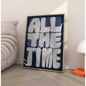 Sale off up to 50%] [No frame, Free Ship] God Is Good All The Time Inspirational Christian Wall Art Poster, Faith-Based Decor Navy Biblical Scripture Art Modern Christian Decor Trendy (No Frame)