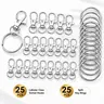 50 PCS Keychain Making Kit, 25 Lobster Claw Clasps and 25 Key Rings 25 Lobster Claw Clasps + 25 Key Rings for DIY Keychains, Resin Crafts, Bag Charms, Lanyards, Jewelry & Handmade Gifts, Silver