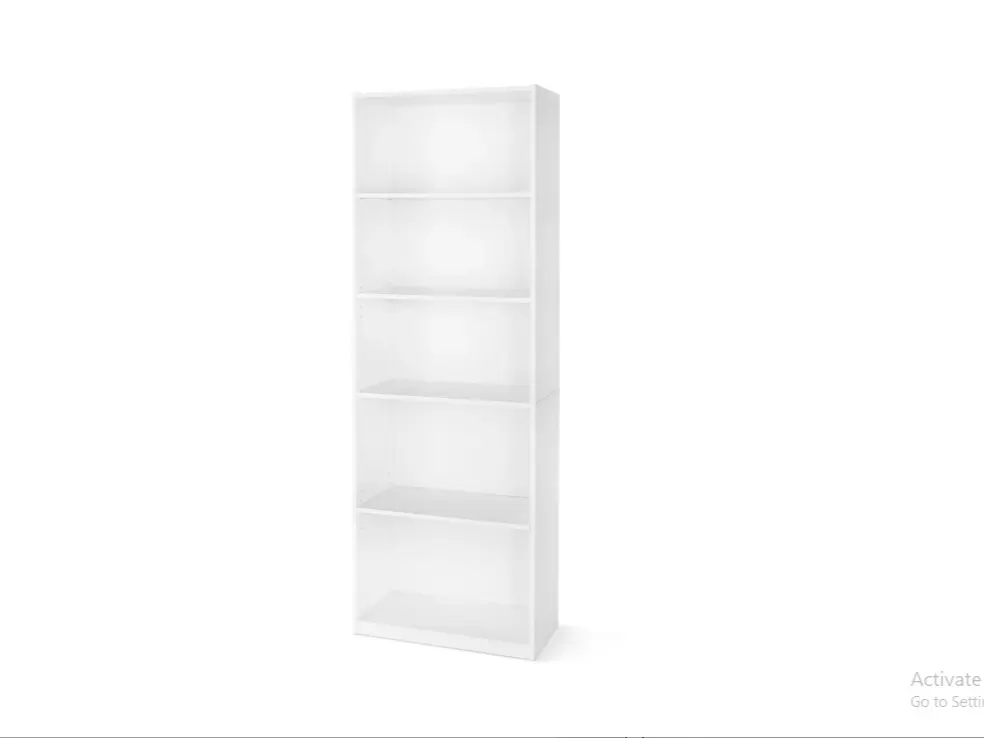 5-Shelf Bookcase with Adjustable Shelves, White Adjustable 5-Shelf storage 5-Shelf Bookcase with Adjustable Shelves, White Adjustable 5-Shelf storage
