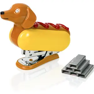 Mini Stapler for  Students Novelty Hotdog Desktop Stapler with 1000 count Staples 12 Sheets Capacity Stationery  Stapler for  Office Stocking Stuffers for