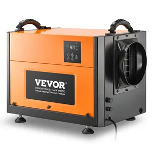 VEVOR 180 Pints Commercial Dehumidifier with Pump/Drain Hoses, Portable Crawl Space Dehumidifiers for Basement Storage Room Industrial Grade, Auto Defrost, Heavy-duty LLDPE, Foldable Handle
