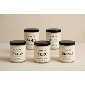 HAVN CO ALIGN Soy Candle – Hand-Poured 9oz | Coconut Cream + Cardamom | Minimalist Home Décor Candle | Relaxation Gift | Luxury Self-Care