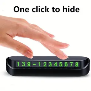 Temporary Parking Sign, Glow-In-The-Dark Hidden Phone Number Plate, Portable Parking Device, Easy-To-Use Parking Aid, Visible at Night