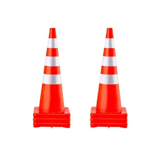 summervibes VEVOR Safety Cones, 6x 36 Traffic Cones, PVC Orange Construction Cones, Reflective Collars Traffic Cones with Weighted Base Used for Traffic Control, Driveway Road Parking and School Improvement, Traffic Management, Work Safety Equipment