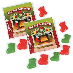 1 lb. Stockings Green Apple & Cherry Gummy Candy Fun Packs - 18 Pc.