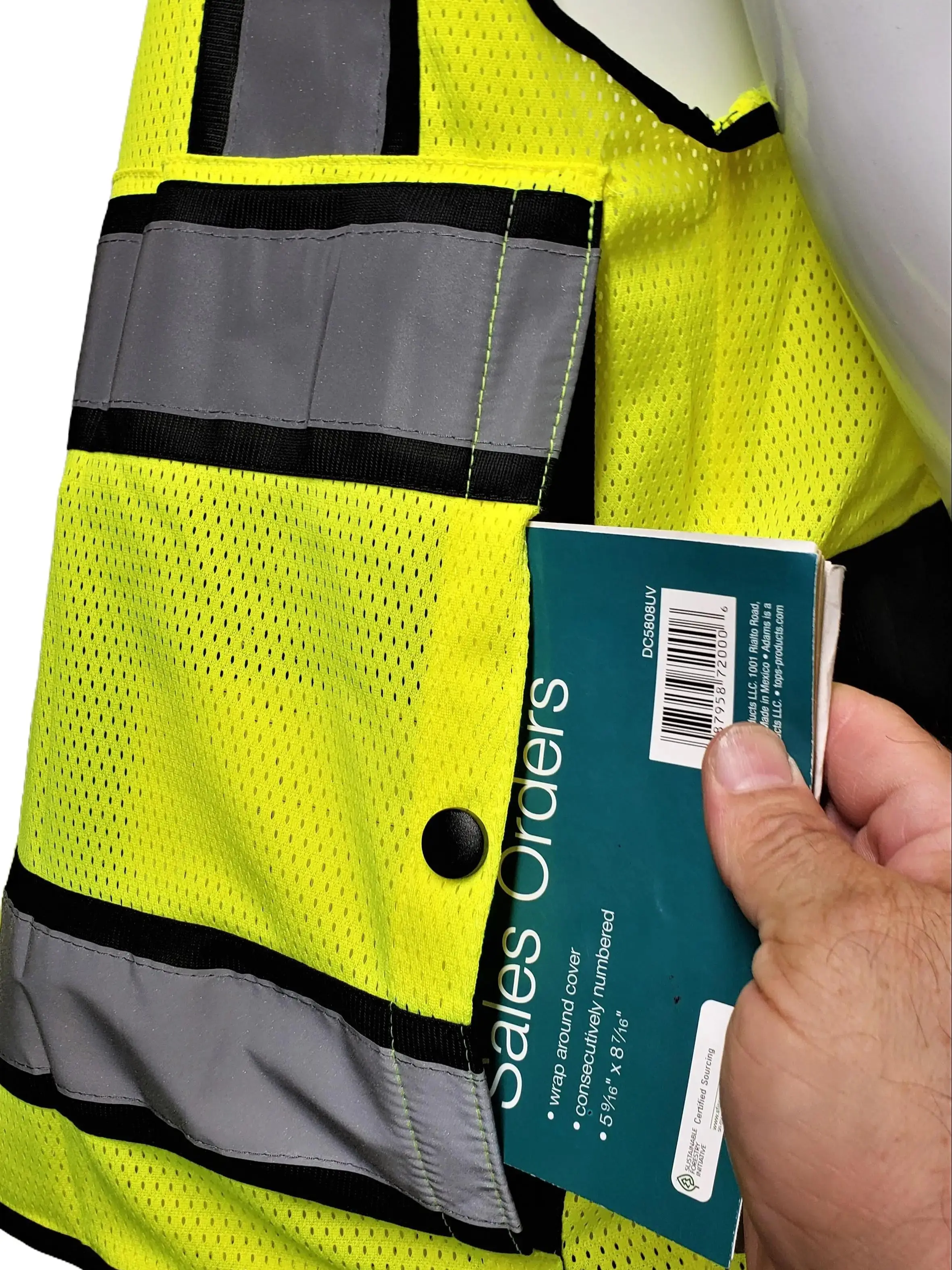 Superintendent Vest, High Visibility Reflective Safety, Mesh Safety Vest with Zipper and Multi pockets AMERICAN SIZE