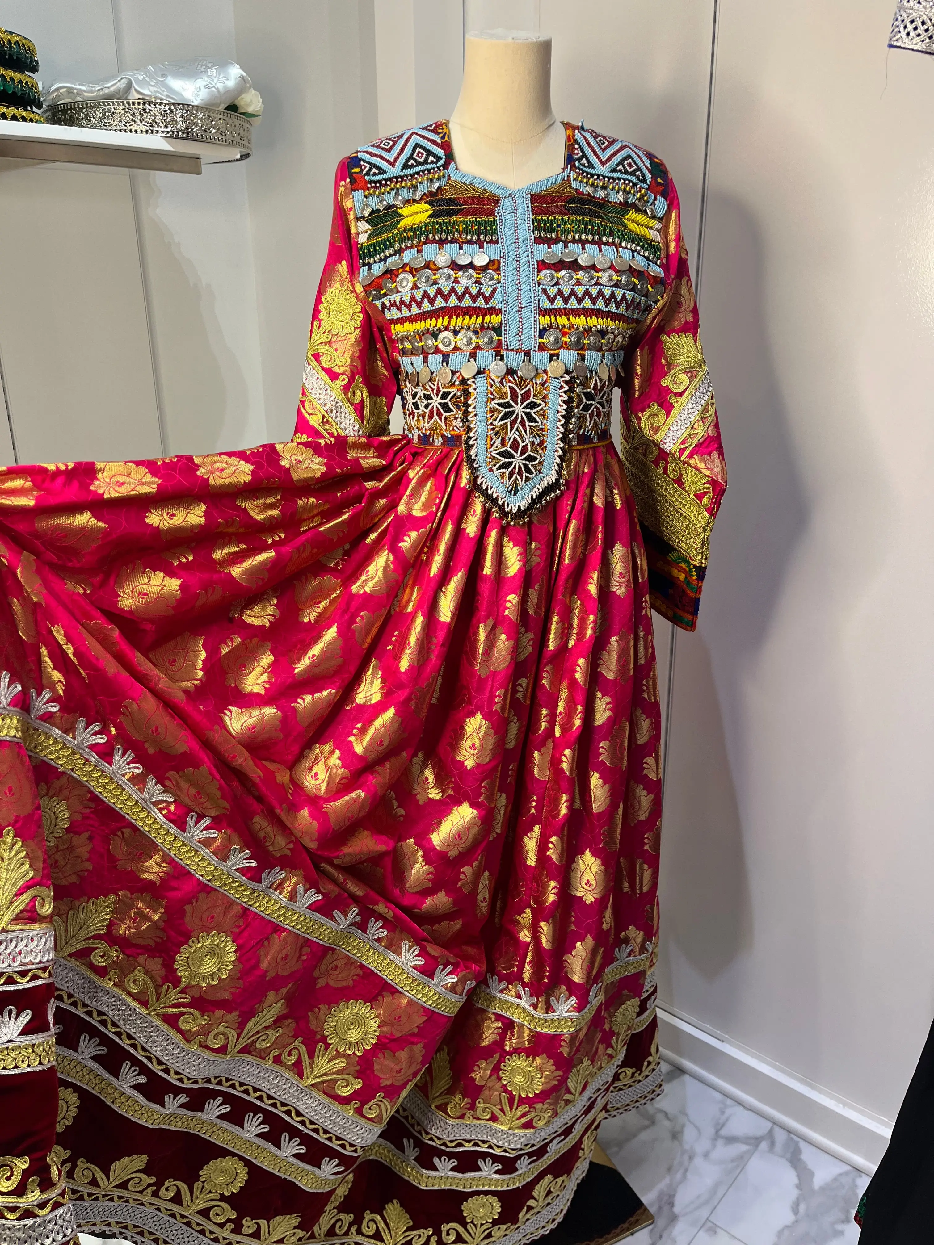 Free size Pink Bridal Afghani