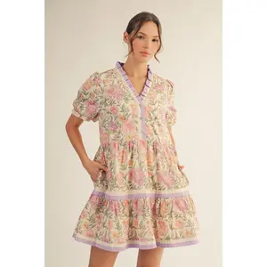 The Penny Floral Dress - Cream