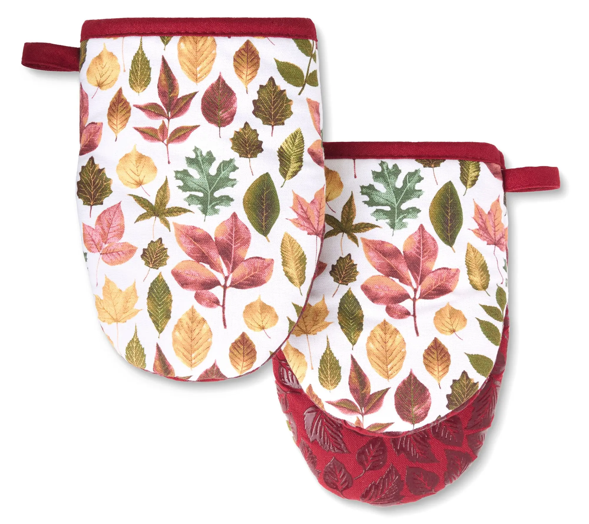 MARTHA STEWART Harvest Falling Leaves Mini Mitt2-Pack Set