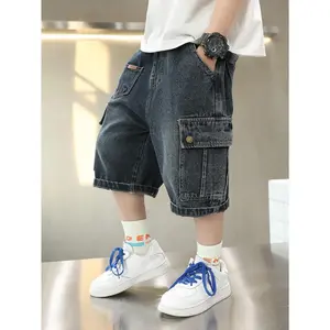 Boy's Summer Pants, Lightweight Soft Denim Work Shorts, New 2025 Children's Shorts, Fashionable Casual Boys' Five-point Shorts