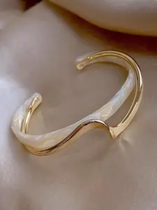 Simple Geometric Design Cuff Bangle, Elegant Minimalist Bangle, Fashionable Adjustable Bracelet for Women & Girls, Trendy All-match & Exquisite Jewelry for Birthday Gift