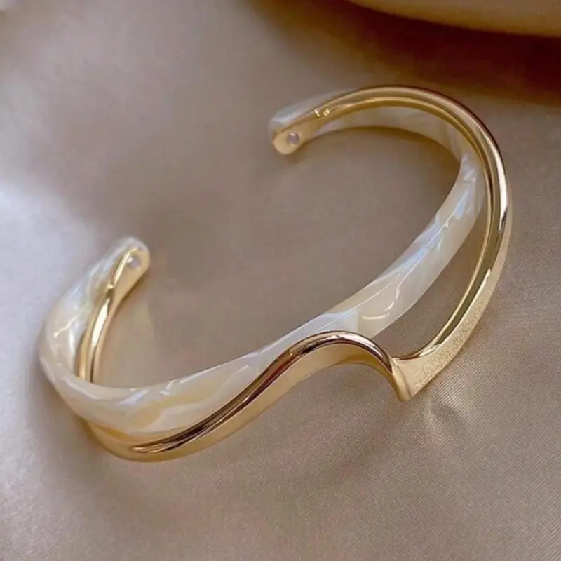 Simple Geometric Design Cuff Bangle, Elegant Minimalist Bangle, Fashionable Adjustable Bracelet, Cuff Bangles Bracelets for Women & Girls, Trendy All-match & Exquisite Jewelry for Birthday Gift