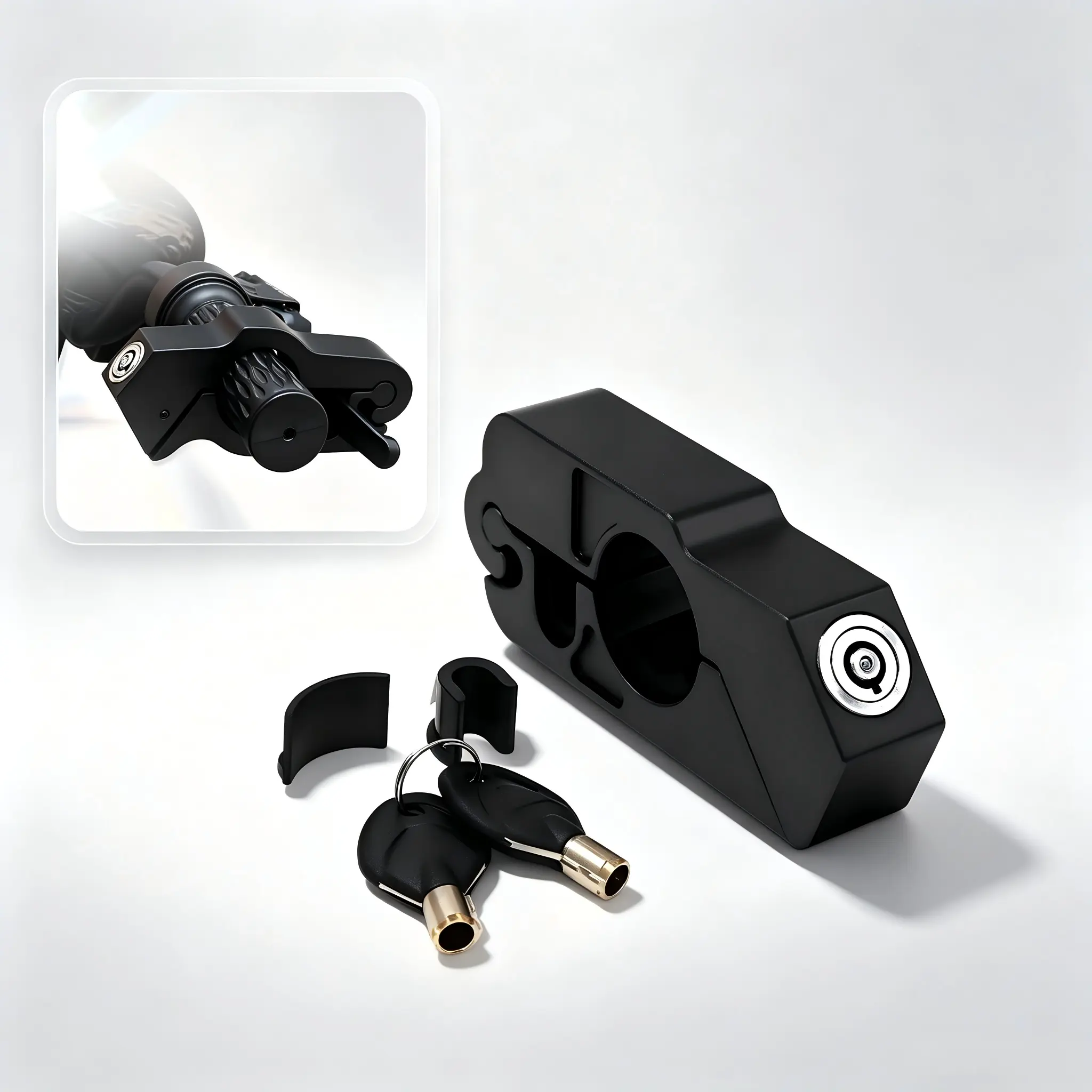 Motorcycle Handlebar Lock, Anti-Theft Brake Lever Lock for Bicycle and Motorcycle Theft Prevention