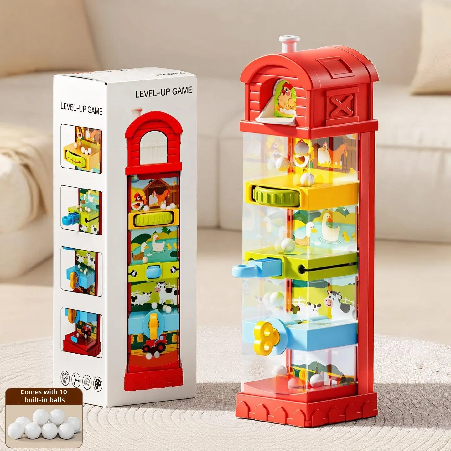 [Back to School]Farm Egg Drop Toy for Toddlers 2-4, Montessori Toy for 2 Year Olds, Fine Motor Activity, Cause and Effect Learning, Quiet Travel Toy, Gift for Boys Girls Age 2 3-MM1