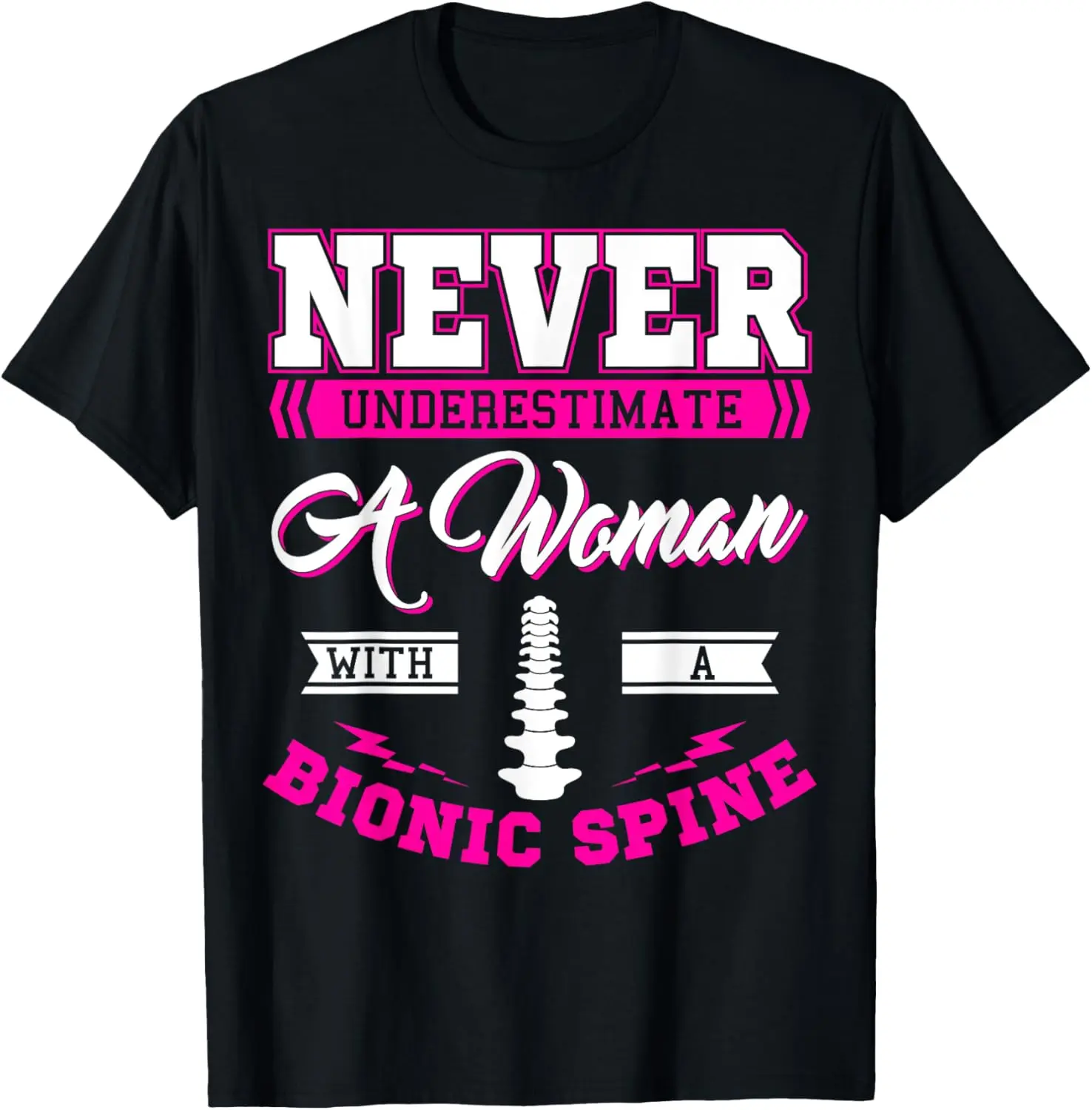 100%cotton Bionic Spine Surgery Survivor Back Spinal Fusion Recovery T-Shirt