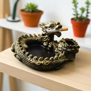 Resin Ashtray Set Without Lid, Car Outdoor Indoor Home Office Desktop Decoration, Vintage Style, Single Piece