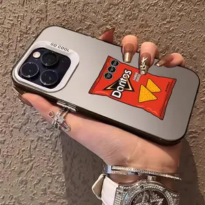 Funny Lay's Potato Chips Cute Couple Phone Case for iPhone 17 16 15 14 13 12 11 Pro Max Air Magnetic MagSafe Matte Laser Metallic Phone Case | Aurora Gradient Finish with Smooth Matte Texture | Durable Scratch-Resistant Anti-Fingerprint Protective Cover