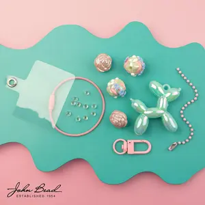 John Bead Super Cute Collection Metal Wire Keychains Kit, Accessories for DIY Projects & Creative Crafting