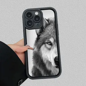 Gao Zhu. Half-Serious Wolf Pattern Phone Case, Suitable for iPhone 17 E Air Pro ProMax iPhone16 15 14 Plus 13 12 Mini 11 X XS XR- Creative, Fashionable, and Minimalist Design,  Full-Coverage Drop-Proof Protective Case, Suitable for Men and Women