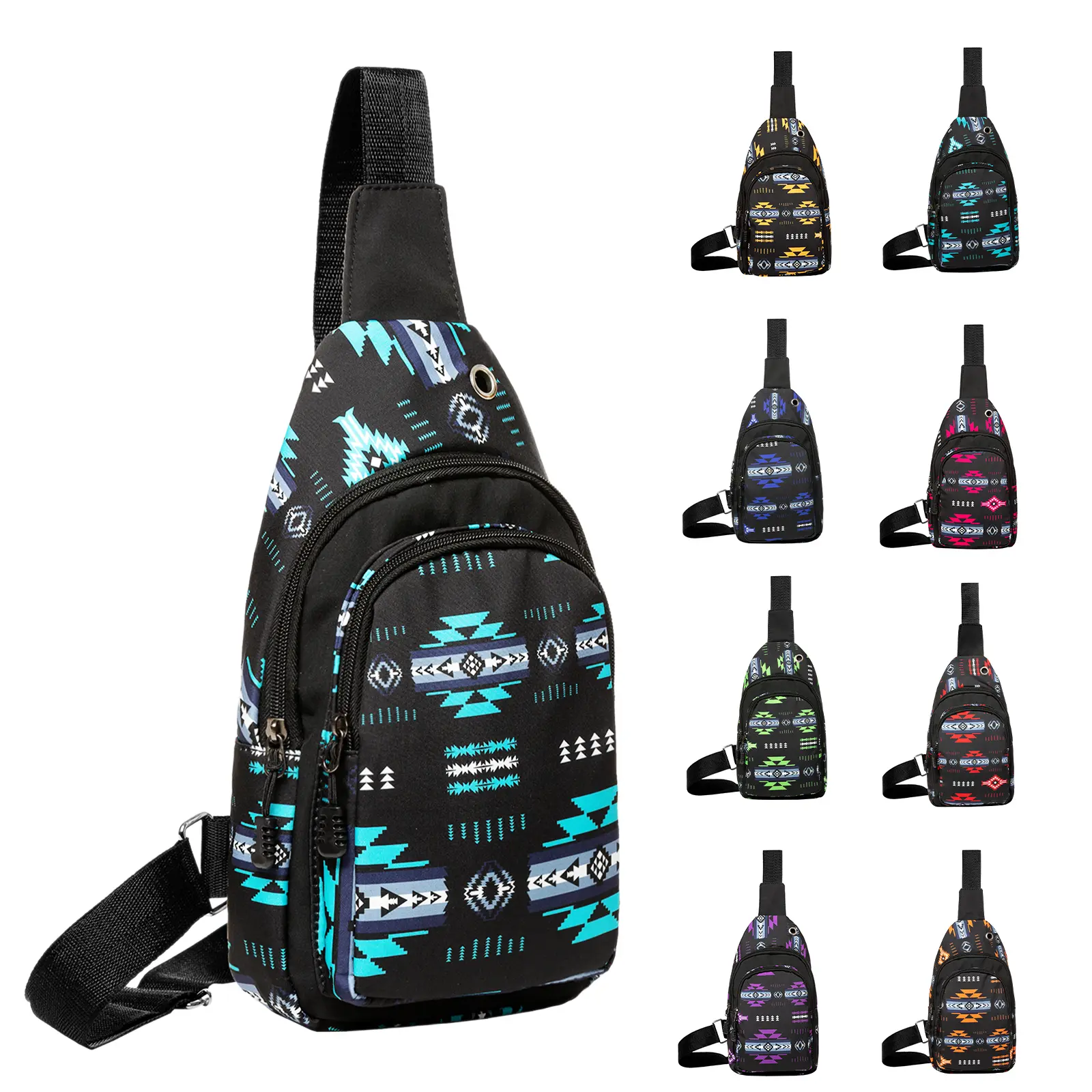Nu Trendz Native Southwest Versatile Crossbody Sling Bag for Men & Women - Adjustable Strap, Lightweight Aztec-Style Shoulder Chest Purse, Multifunctional, Versatile Bag, Crossbody Bags