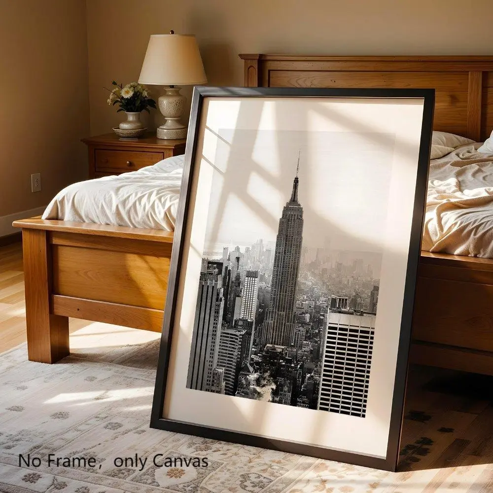 New York City Print, Black and White Manhattan Wall Art, City Photography, High Quality Poster Decoration, Wall Art for Home Living Room Bedroom, Ornaments