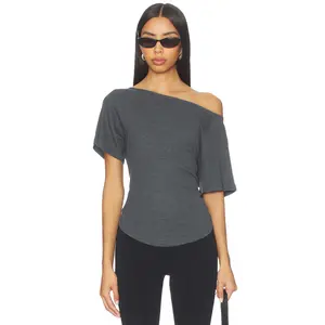 Free People X Lucy Off The Shoulder Tee in Black