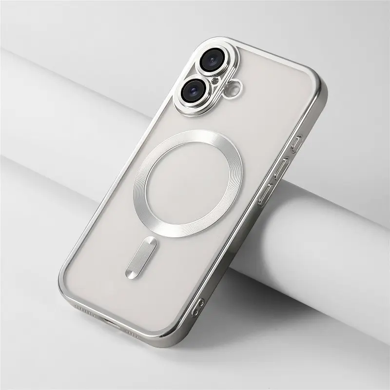 Magsafe iphone case,Luxury Magnetic Electroplated Clear Case for iPhone 17 Pro/16 Pro Max/15 PLUS/14 Promax/13Pro/12| Scratch-Resistant TPU + Built-in Wireless Charging + Full-Coverage Lens Protector