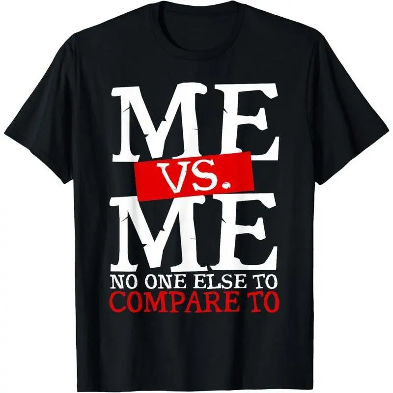 Men's 'Me vs. Me' Graphic Print T-Shirt, Chic Streetwear Style Basic Tee in Soft and Breathable Pure Cotton