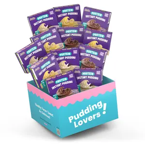 Simply Desserts Protein Pudding 12 Pack Variety Pack with Chocolate Vanilla and Banana Naturally Flavored Snack