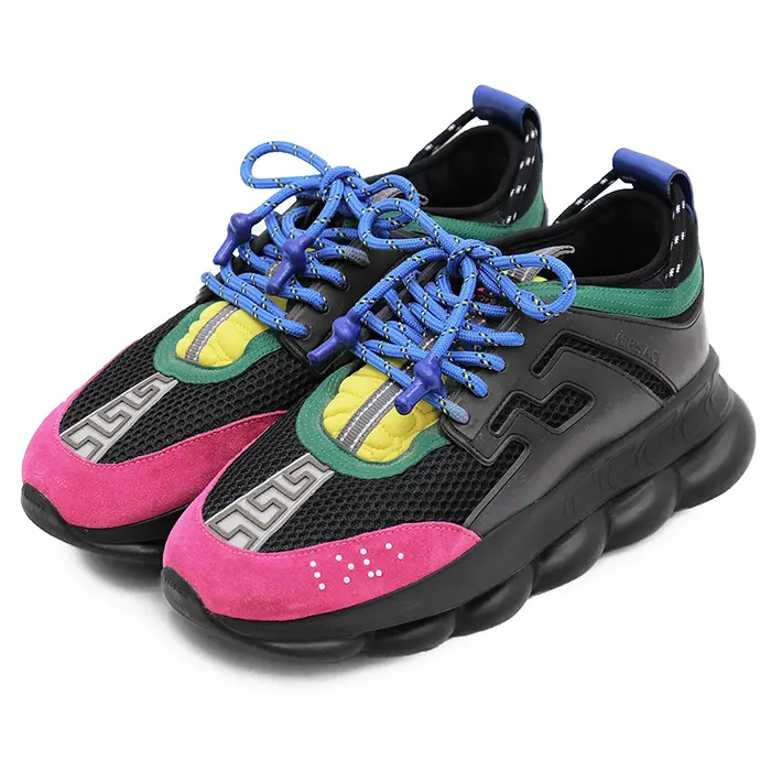 Pre-owned VERSACE Rubber Small Leather Goods Chain Reaction Sneakers