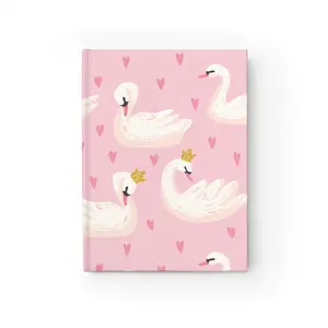 Swan Notebook/ Journals Perfect Desk Notebook, Pink Journal Hardcover Lined Matte Finish School Work Book!!