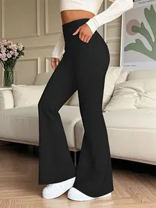 Fashion Women's Bell Bottom Pants, Slim Fit Jeans, Stylish & Comfortable, Perfect for Daily Wear, Trendy Ladies' Clothing