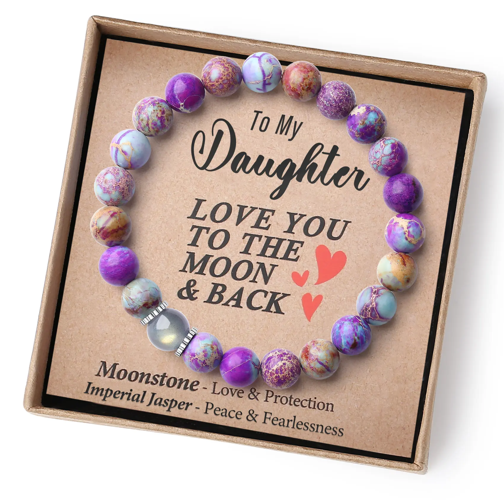 THEMEROL Handmade Beaded Bracelets for Women Daughter Gift from Mom Birthday Gift Her Confirmation Christmas Valentine Day Black Friday Cyber Monday Holiday Easter Basket StuffersGift Charms Love